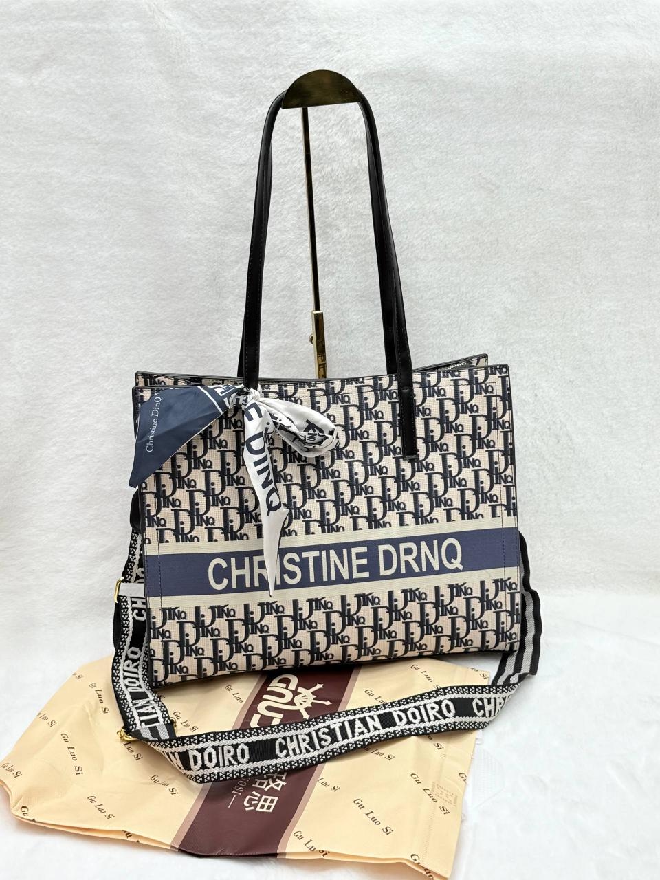 Orlina Elite Luxury Tote Bag -Christian DRNQ Print